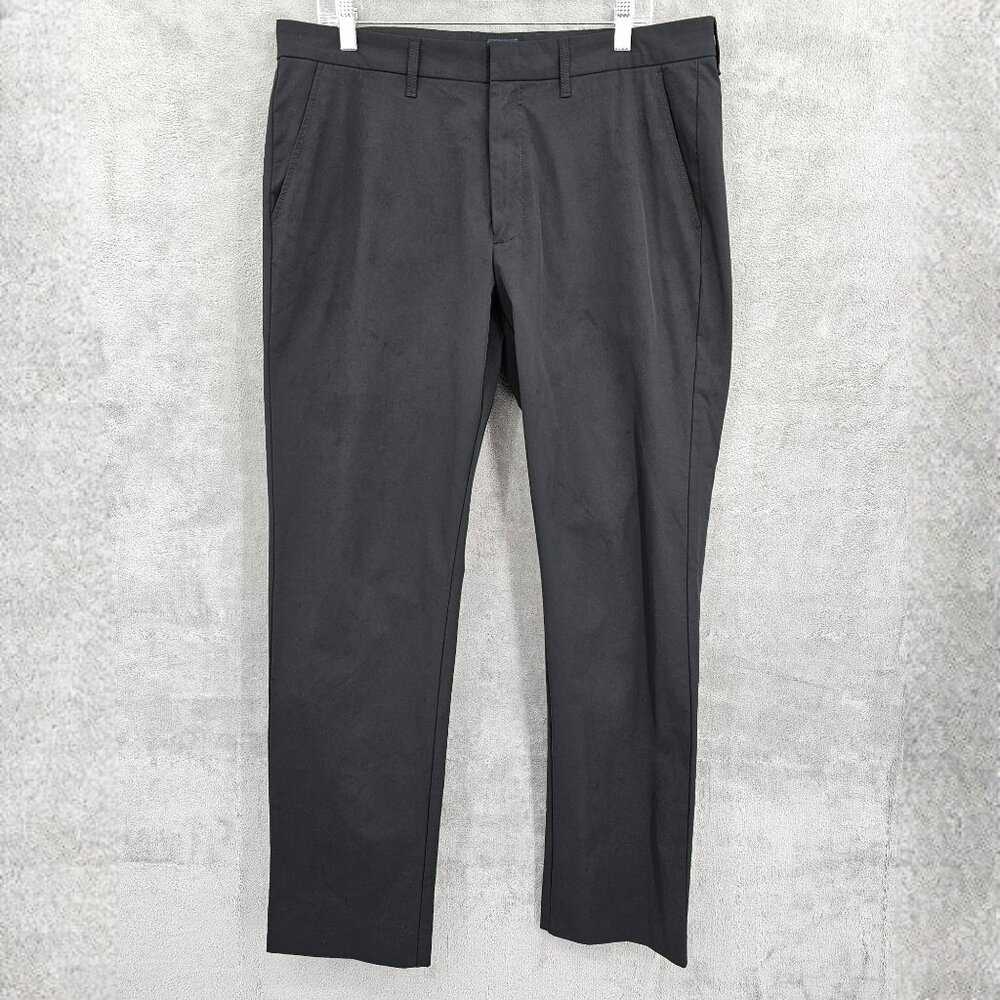 J Crew Factory Thompson Flex Pants 35x32 Black Tapered Poly Tech Comfort Casual